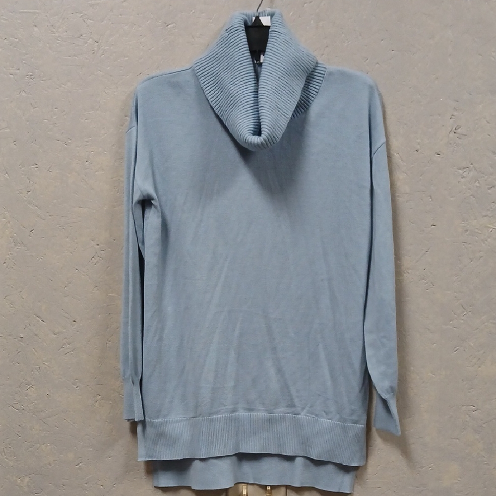 LOFT Soft Blue Cowl Neck High Low Knit Sweater Small